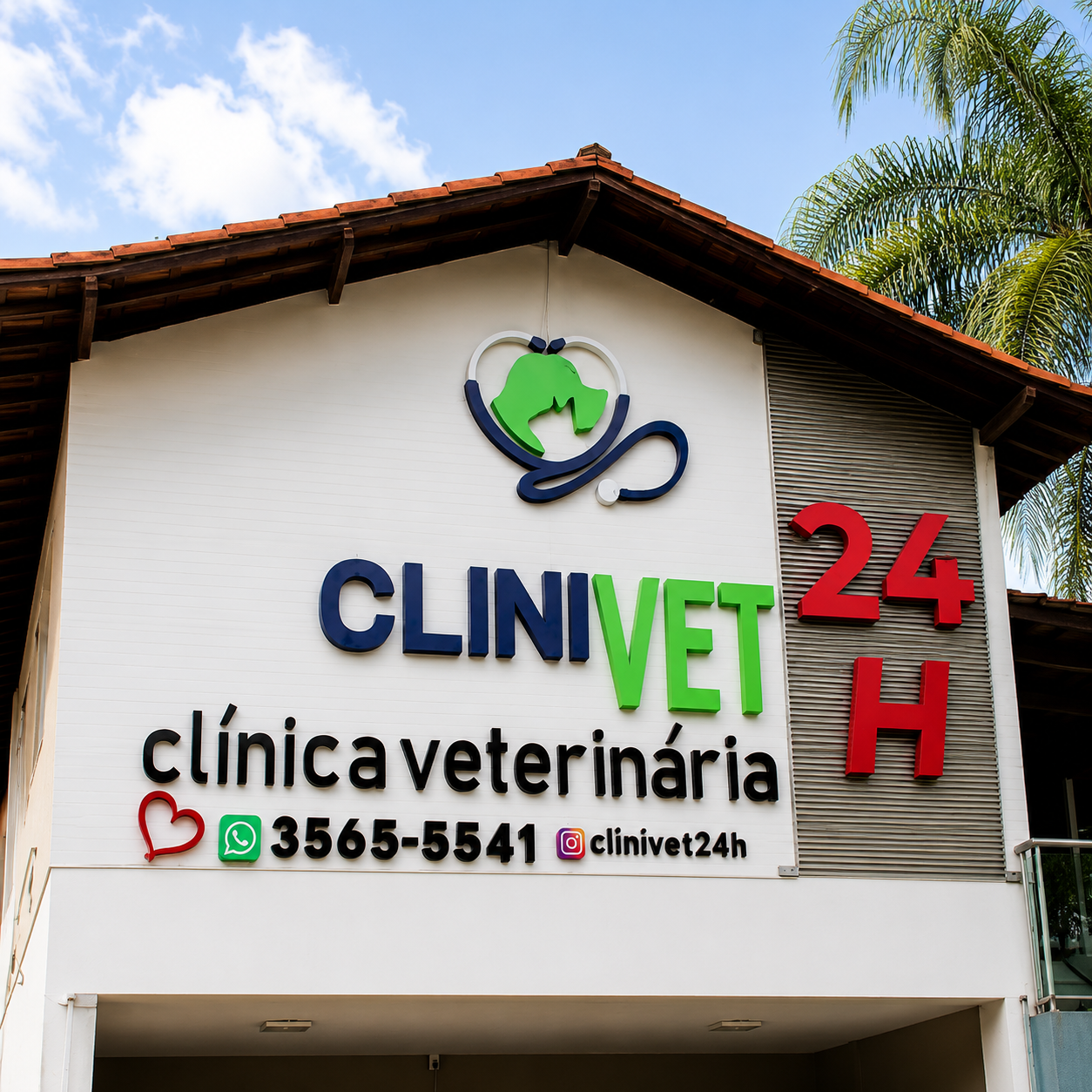Fachada da Clinivet Contagem — Clínica Veterinária 24h